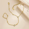 Minimal Zirconia Heart Hand Chain | Water Proof | Gold Plated