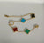 Multi Color Dotted Four Leaf Link Bracelet for Ladies