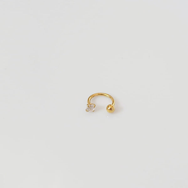 Zircon 21 Karat Stainless Steel Nose Pin & Bali