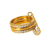 Golden Crystal Safety Pin Ring
