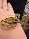 Golden Crystal Safety Pin Ring