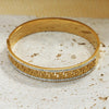 Water Proof Hollow-out Wall pattern Stainless Steel 18K Gold Plated Bangle