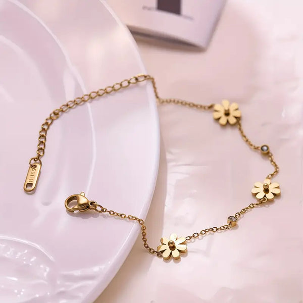 Flower Bracelet | Stainless Steel & Water proof