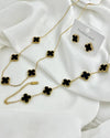Clover 3 Pieces Combo Deal ( Bracelet + 5 Clover Mala + Studs ) - Water Proof & Tarnish-Free