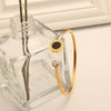 Stainless Steel Roman Numerals Bangle Open Cuff for Women
