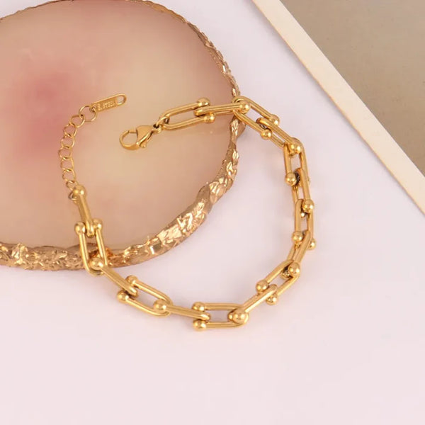 Chunky Hop and Link Chain Bracelet