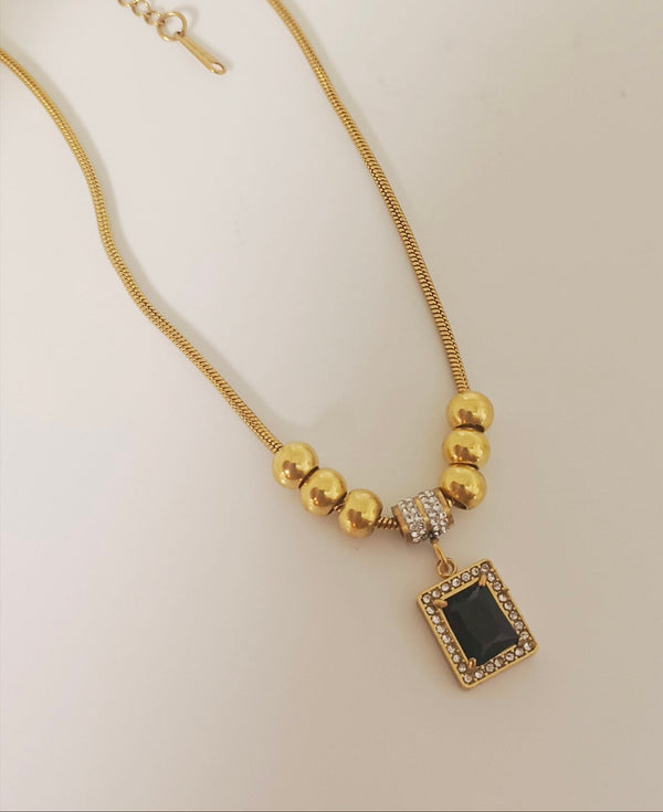 Stunning gold plated zircon necklace available in 4 colors