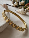 Ribbed Scale Crystal Anti-Tarnish 316L Stainless Steel Bangle
