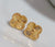 Stainless Steel Gold Color Mini Clover Stud Earrings