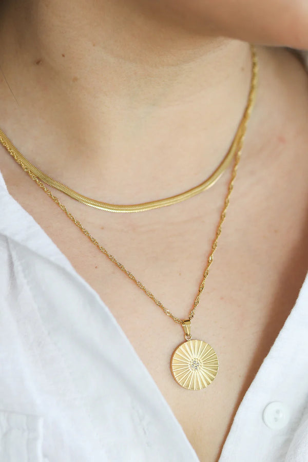 Sunlit Solana Necklace, Implant Grade Titanium Waterproof, Non Tarnish