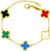 Multi Color Classic Four Leaf Link Bracelet for Women Fashion Luxury Five Flower Link Stainless Steel Bracelets