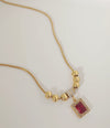 Stunning gold plated zircon necklace available in 4 colors