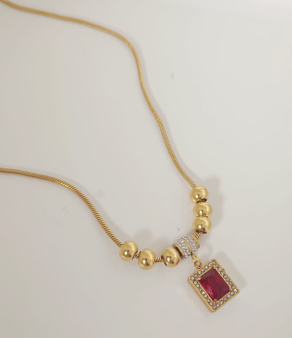 Stunning gold plated zircon necklace available in 4 colors