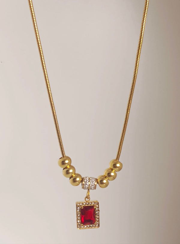 Stunning gold plated zircon necklace available in 4 colors