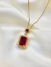 Luxury Stainless Steel Zirconia Pendant Necklace in 3 Different Colors