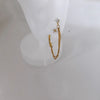 21 karat gold plated stainless steel double chain ring piercing