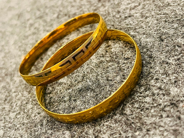 Brand inspired 21 karat gold plated stainless (kara) bangles