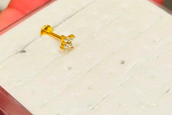Mini Clover Flower Ear Stud and Nose Pin