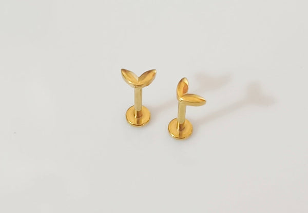 Leaves Stud and Nose Ring
