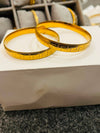Brand inspired 21 karat gold plated stainless (kara) bangles
