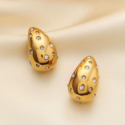 Water Drop Studded Earrings