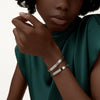 Stainless Steel Silver Crystal Bangle Open Cuff for Women/Love Cartier