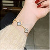 Classic Black Four Leaf Link Bracelet for Women Girls