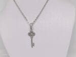 Sterling Silver Mini Crown Key pendant Necklace