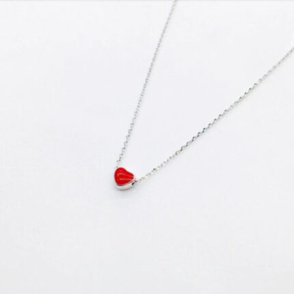 Mini Red Heart Pendant Necklace