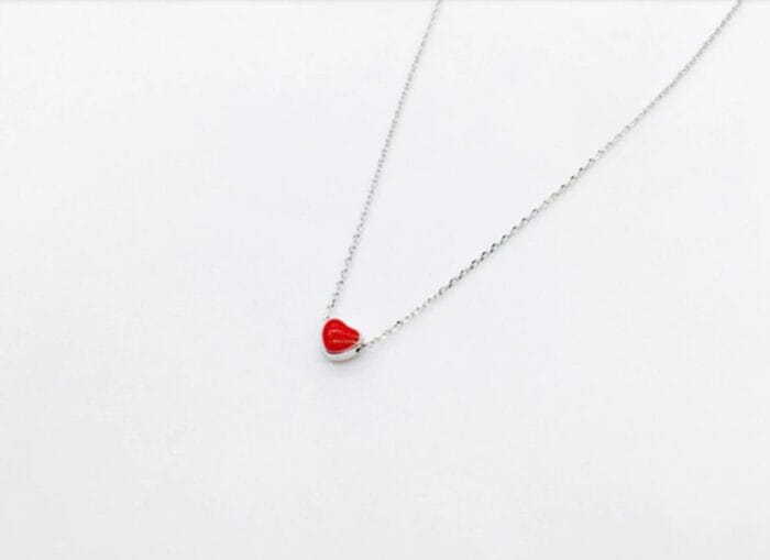 Mini Red Heart Pendant Necklace