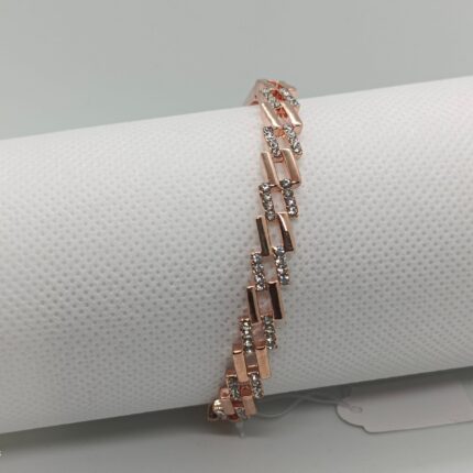 Iced out Rose Gold Hip Hop Stone Studded Cuban Bangle/Bracelet for Girls
