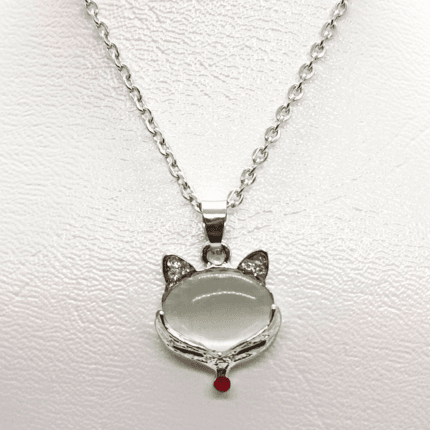 Fox White Stone Charm Crystal Pendant Necklace