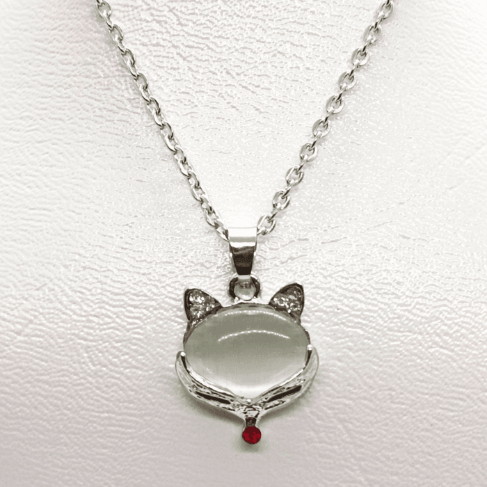 Fox White Stone Charm Crystal Pendant Necklace