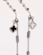 Elegant Trend Charm Double Sided Silver Metal Hand Chain Bracelet