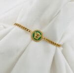 Luxury Golden Chain Bracelet for Women, Girls Green