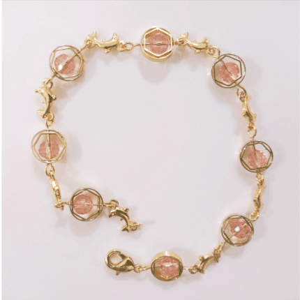 Natural Strawberry Quartz Wrapped Bracelets,