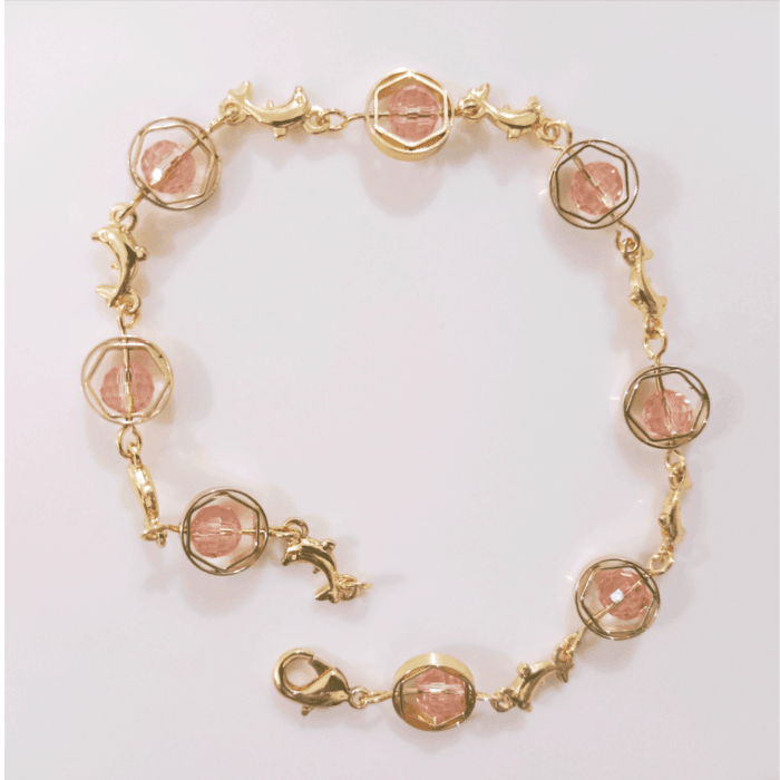 Natural Strawberry Quartz Wrapped Bracelets,