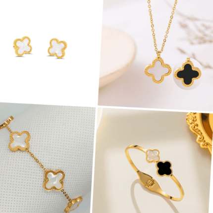 Luxury 4 Pcs Clover Set (White)