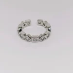 Stainless steel adjustable ring with stone studded
