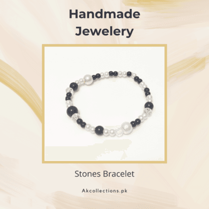 Eye Catching Crystal Stones & Pearls Stretchable Bracelet