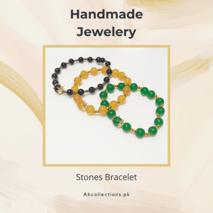 Bohemian Glass Crystal Stones Bracelet (High quality marble stones) Pack of 3