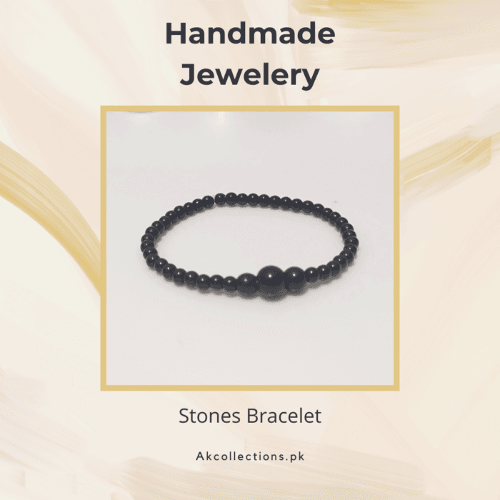 Unique Handmade Stretchable Beads Bracelet (Black)