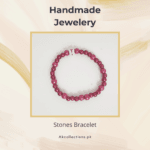 Alphabet T Beaded Bracelet Handmade Stretchable Stones bracelet