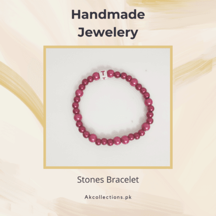 Alphabet T Beaded Bracelet Handmade Stretchable Stones bracelet