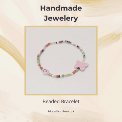 Summer Colored Heart & Butterfly Beaded Bracelet
