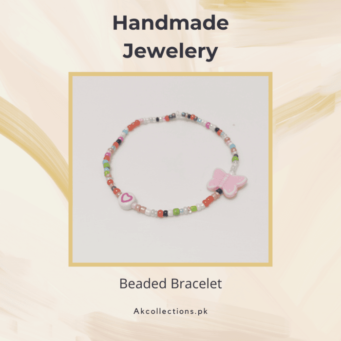 Summer Colored Heart & Butterfly Beaded Bracelet