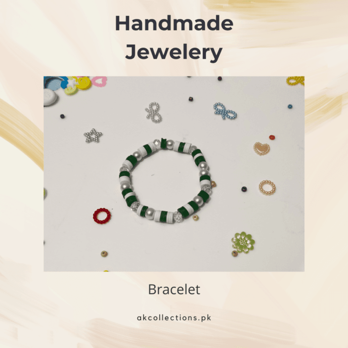Handmade Stretchable Acrylic Beads & Pearls Bracelet