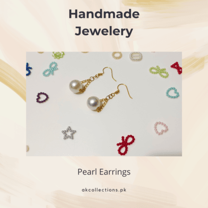 Delicate Handmade Pearl Earrings (Golden)