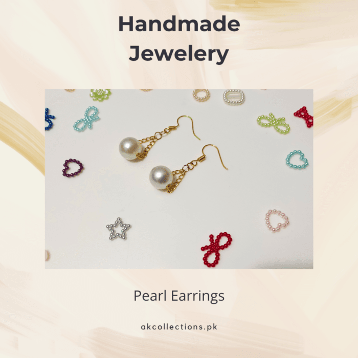 Delicate Handmade Pearl Earrings (Golden)