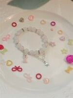 escribeThe new literary and artistic temperament pop flower crystal bracelet, niche design of Japanese and Korean animal and plant-shaped bracelet jewelry.